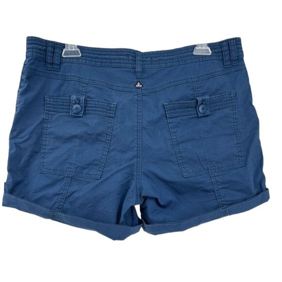 Prana Women's  Mari Mid-Rise Roll-Cuff Cargo Shorts -Navy- Size 12 - Picture 2 of 5